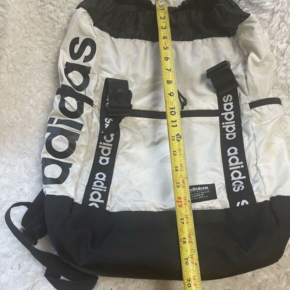 Adidas Black and White Sporty large fabric Backpack with padded back & straps - Picture 9 of 12